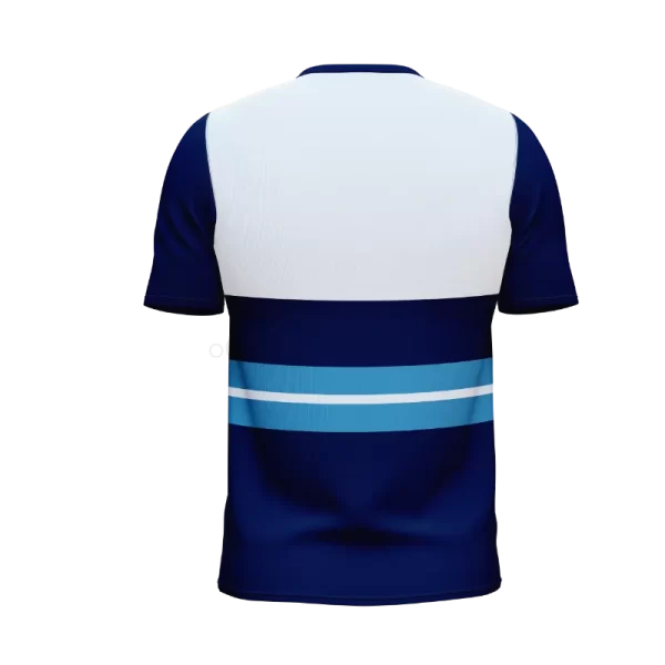 Navy Blue Striped Football Jersey back