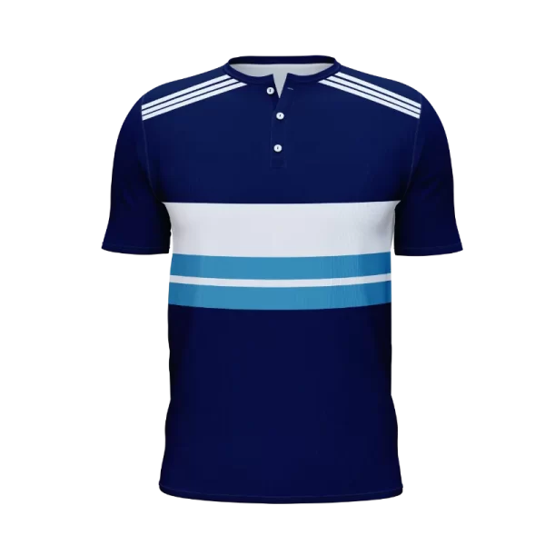 Navy Blue Striped Football Jersey front